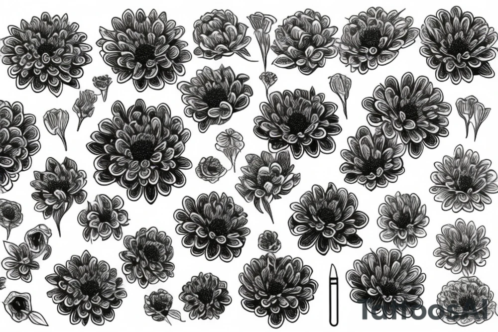 chrysanthemum floral design tattoo idea