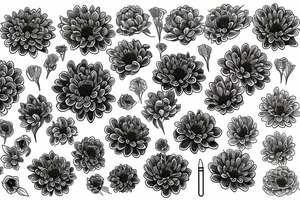 chrysanthemum floral design tattoo idea