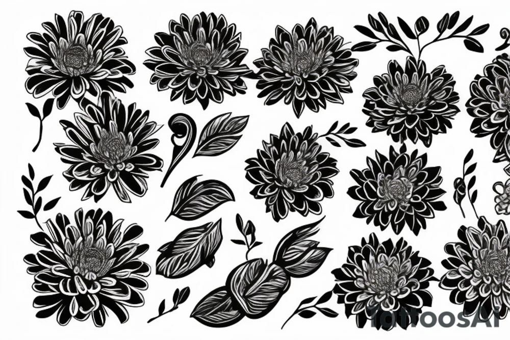 chrysanthemum floral design tattoo idea