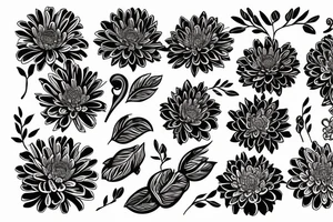 chrysanthemum floral design tattoo idea