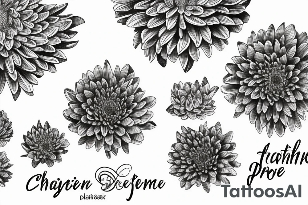 chrysanthemum floral design tattoo idea