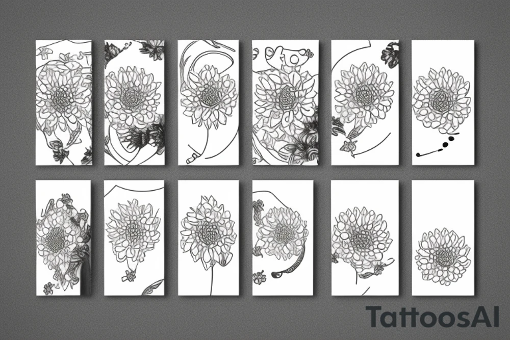 chrysanthemum line art tattoo idea