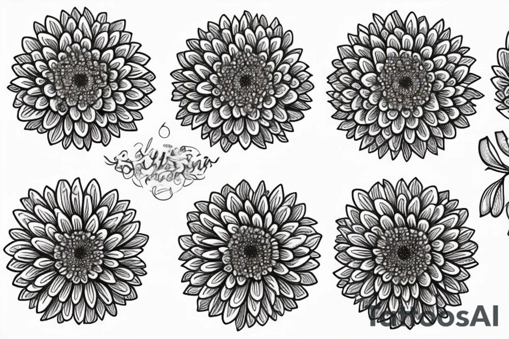 chrysanthemum line art tattoo idea