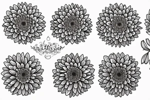 chrysanthemum line art tattoo idea