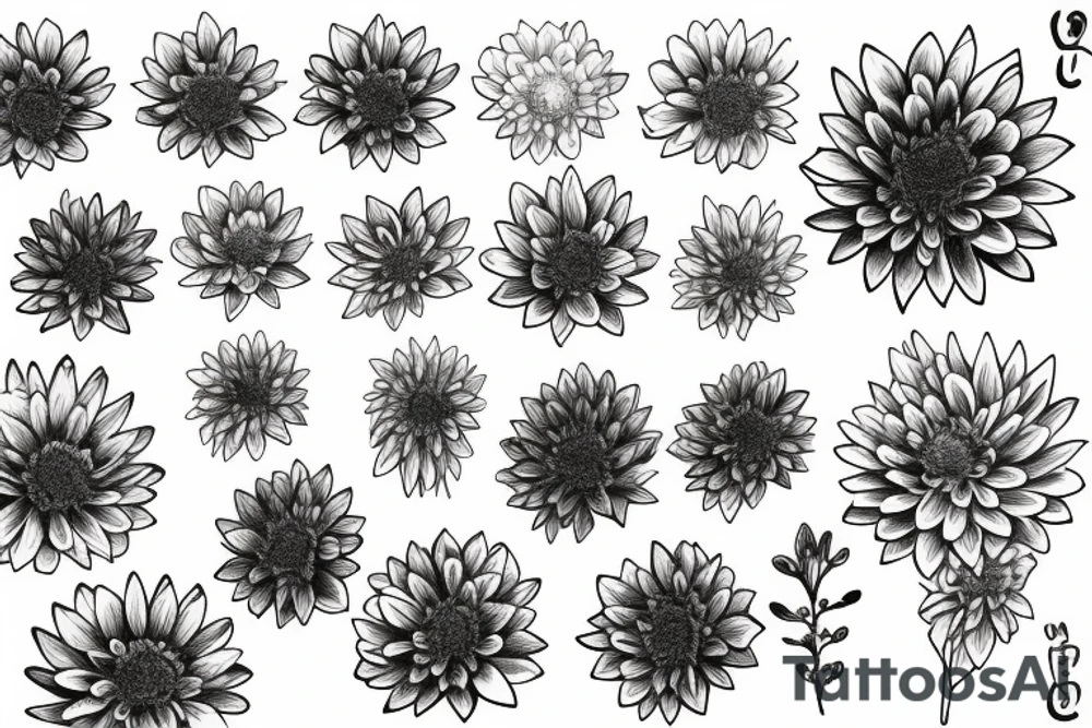 chrysanthemum line art tattoo idea
