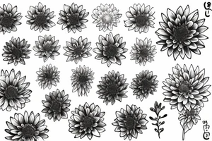 chrysanthemum line art tattoo idea