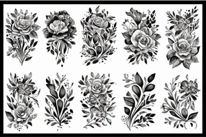floral art design tattoo idea