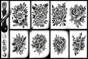 floral art design tattoo idea