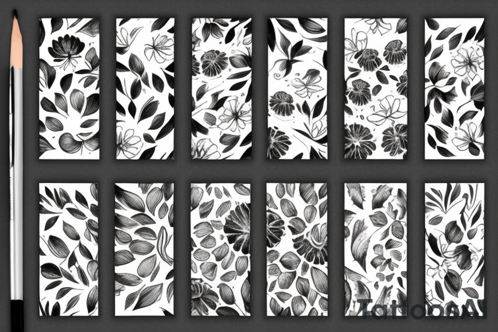 chryssanthemum and rafflesia floral art design tattoo idea