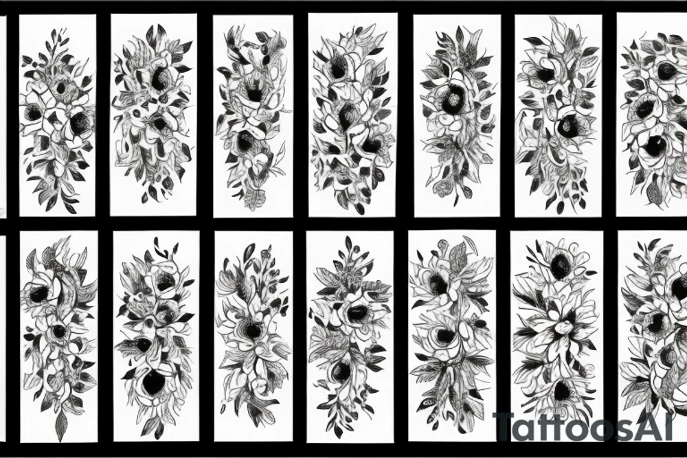 chryssanthemum with rafflesia floral art design tattoo idea