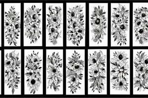 chryssanthemum with rafflesia floral art design tattoo idea