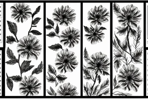 chryssanthemum with rafflesia floral art design tattoo idea