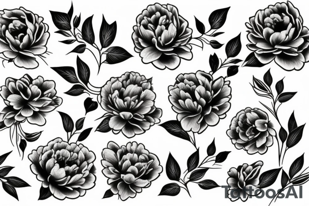 peony tattoo idea