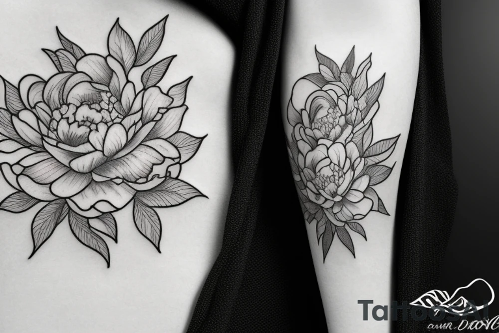 peony tattoo idea