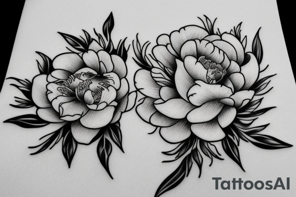 peony tattoo idea
