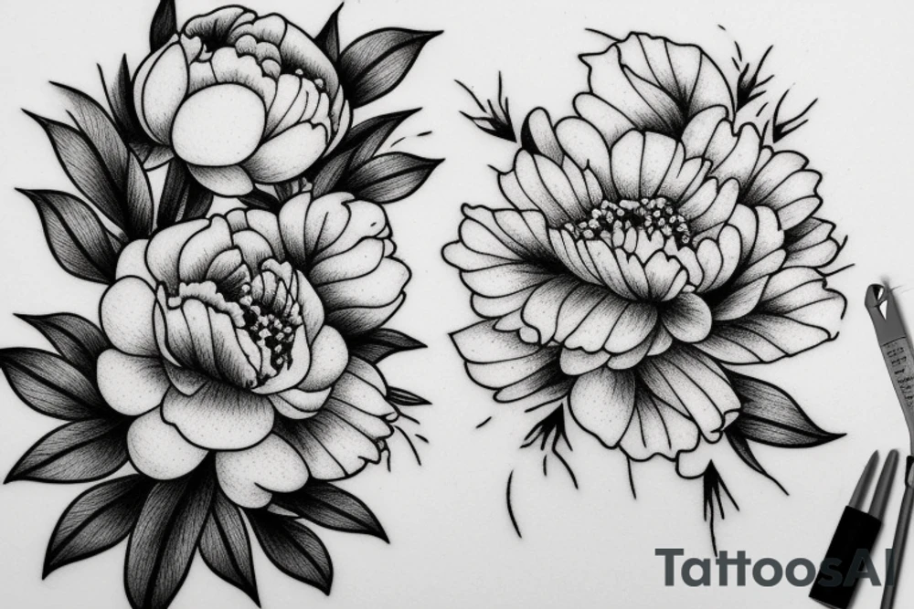 peony tattoo idea