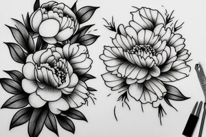 peony tattoo idea