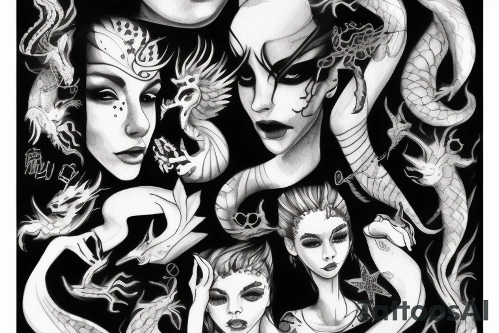 girl with dragon tattoo idea