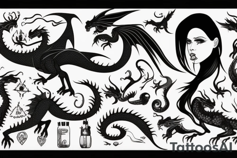 girl with dragon tattoo idea