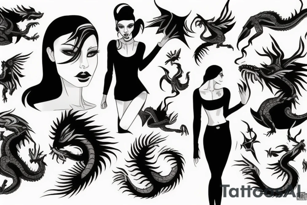girl with dragon tattoo idea