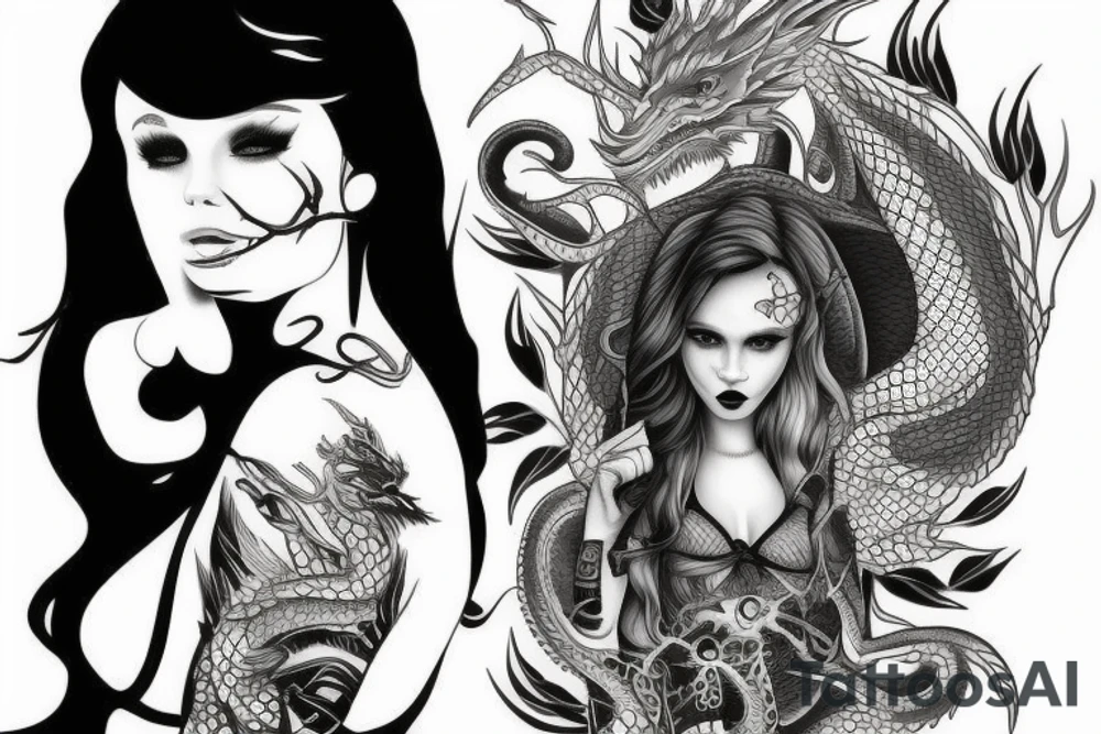 girl with dragon tattoo idea