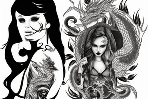 girl with dragon tattoo idea