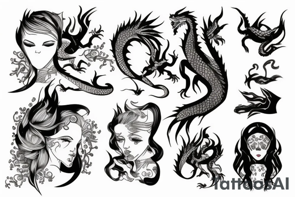 girl with dragon tattoo idea
