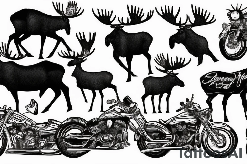 moose on a motorcycle tattoo idea