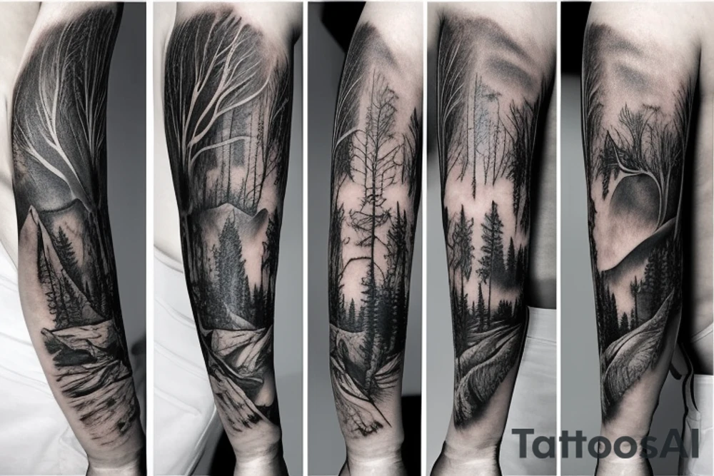 moose sleeve tattoo idea