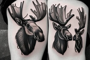 moose and baby moose tattoo idea