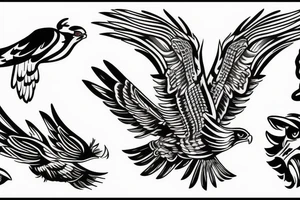 a flying hawk tattoo idea