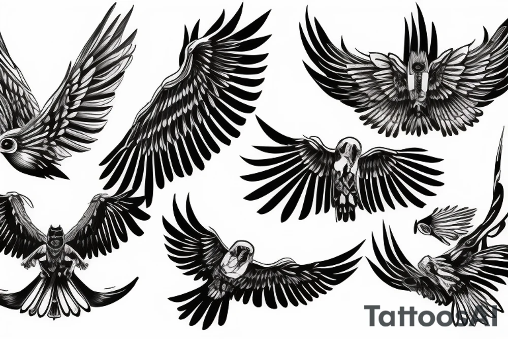 a flying hawk tattoo idea