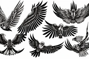 a flying hawk tattoo idea