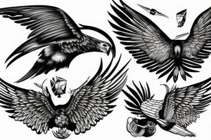 a flying hawk tattoo idea