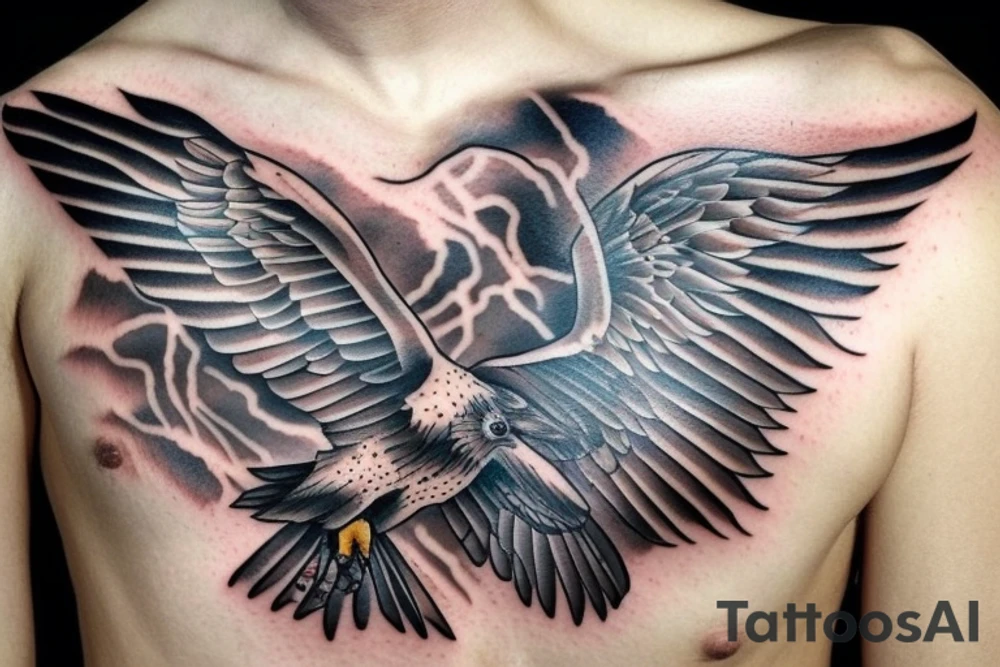 a flying hawk tattoo idea