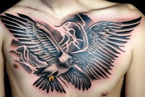 a flying hawk tattoo idea