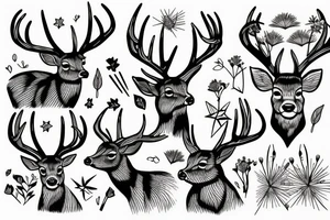 Deer and grass tattoo idea