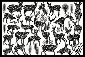 Deer and grass tattoo idea