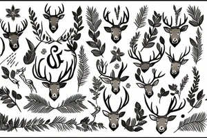 Deer and grass tattoo idea