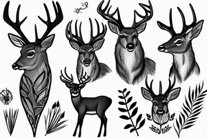 Deer and grass tattoo idea