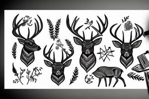 Deer and grass tattoo idea