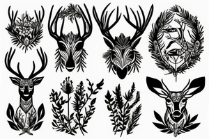 Deer and grass tattoo idea