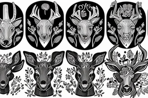 Deer and grass tattoo idea