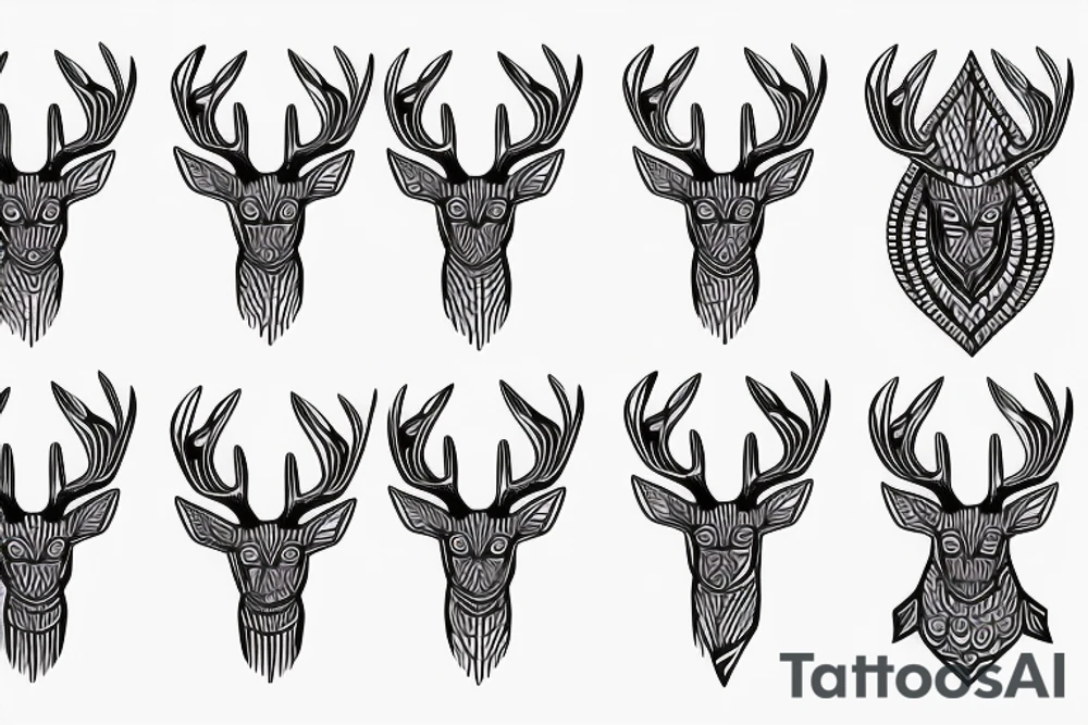 Deer and grass tattoo idea