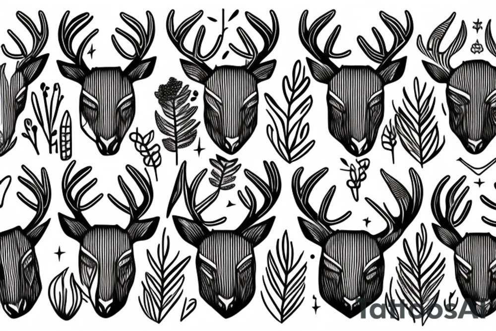 Deer and grass tattoo idea