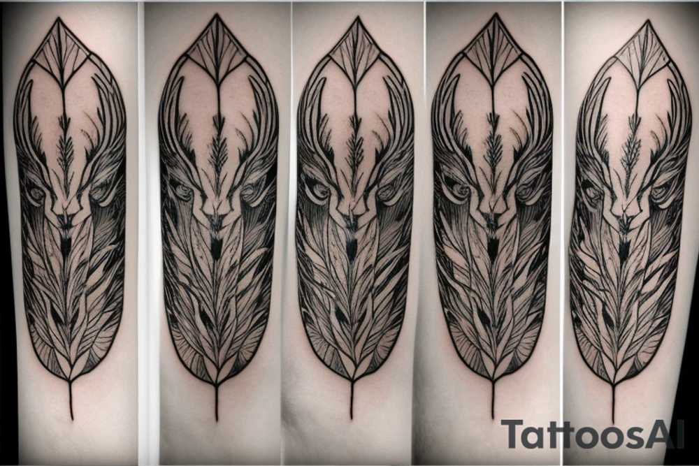 Deer and grass tattoo idea
