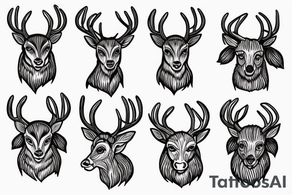 Deer and grass tattoo idea