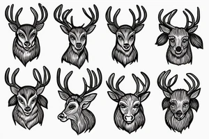 Deer and grass tattoo idea