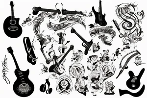 Matrix and guitar tattoo idea