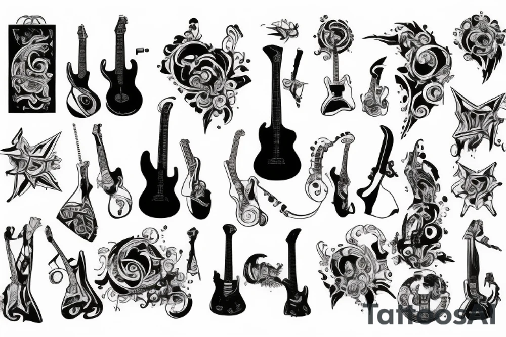 Matrix and guitar tattoo idea